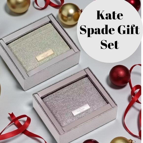 Kate Spade Kenzie Glitter Wallet Gift Set of 2 | MSRP $198 | NWT Holiday Duo - Picture 1 of 8